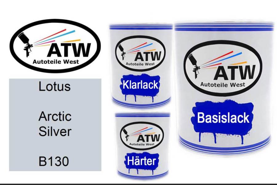 Lotus, Arctic Silver, B130: 1L Lackdose + 1L Klarlack + 500ml Härter - Set, von ATW Autoteile West.
